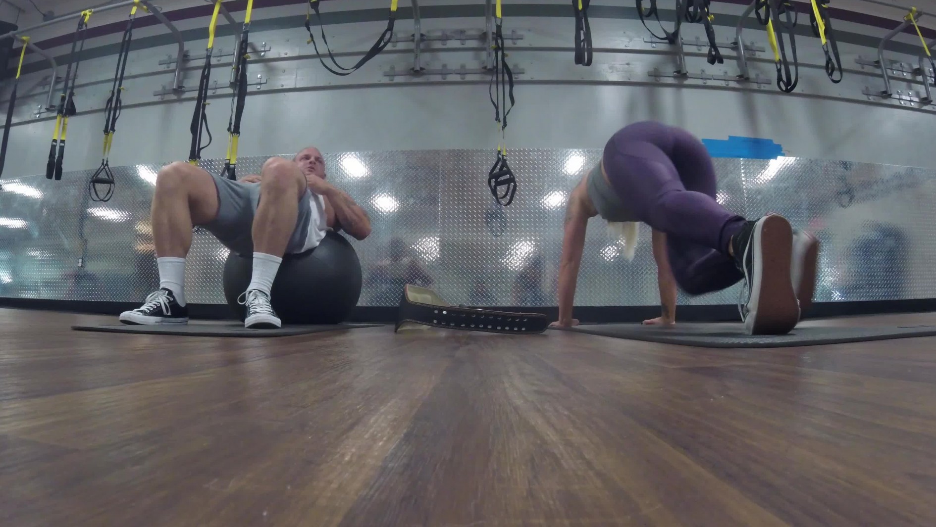 Fitness Couple Does Anal and Eats Cum Off of a Doughnut After Their Workout